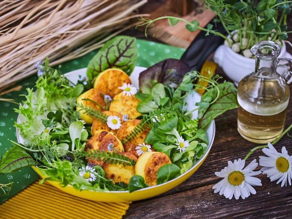 Vegetarische Speise in Pfanne