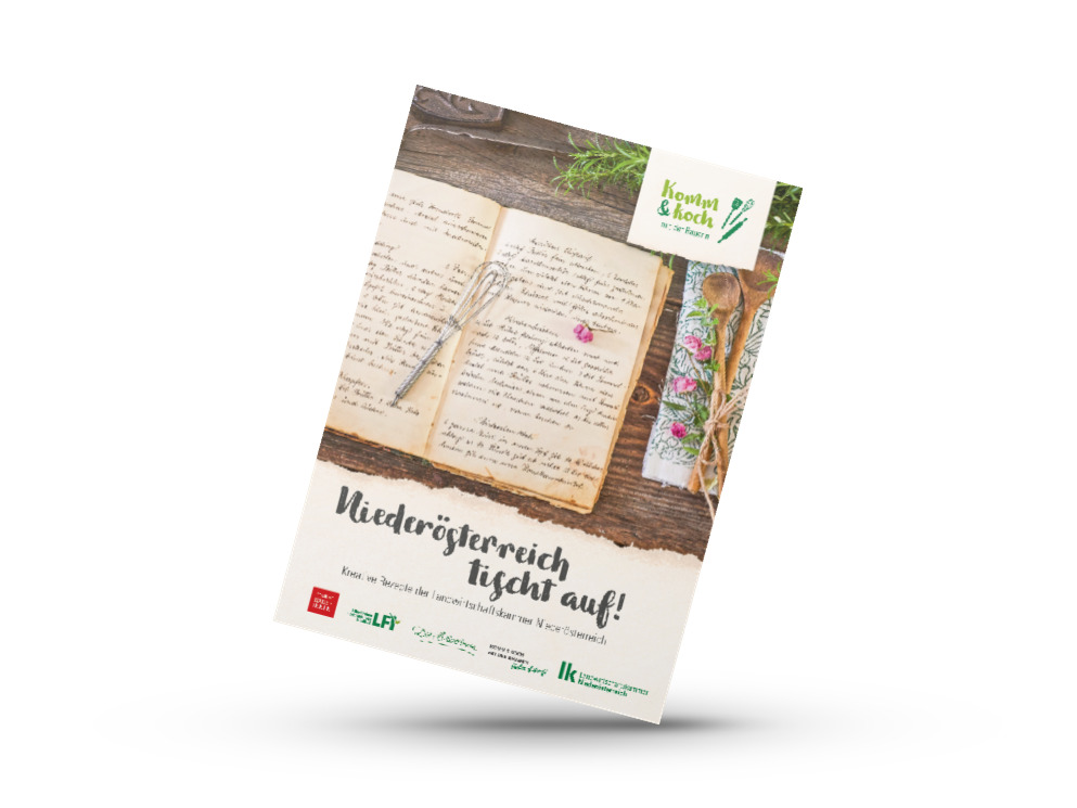 Titelseite Rezeptbroschüre Niederösterreich tischt auf @LK NÖ