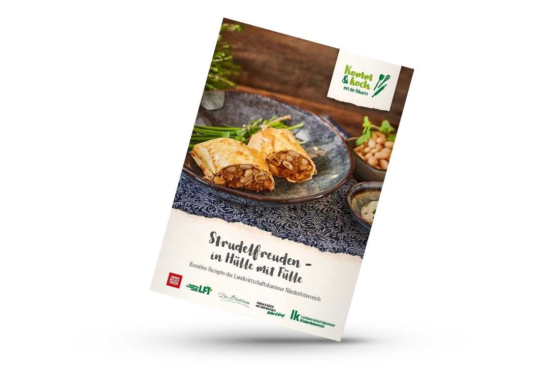 Titelseite Rezeptbroschüre Strudelfreuden