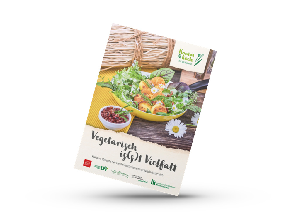 Titelseite Rezeptbroschüre Vegetarisch is(s)t Vielfalt